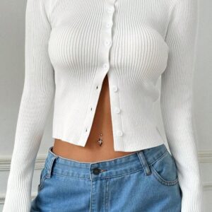 Stretch Fit Flare Sleeve Cardigan