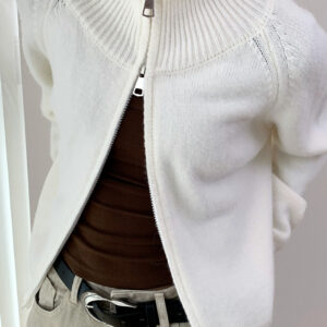 Soft Knit Zipper Cardigan