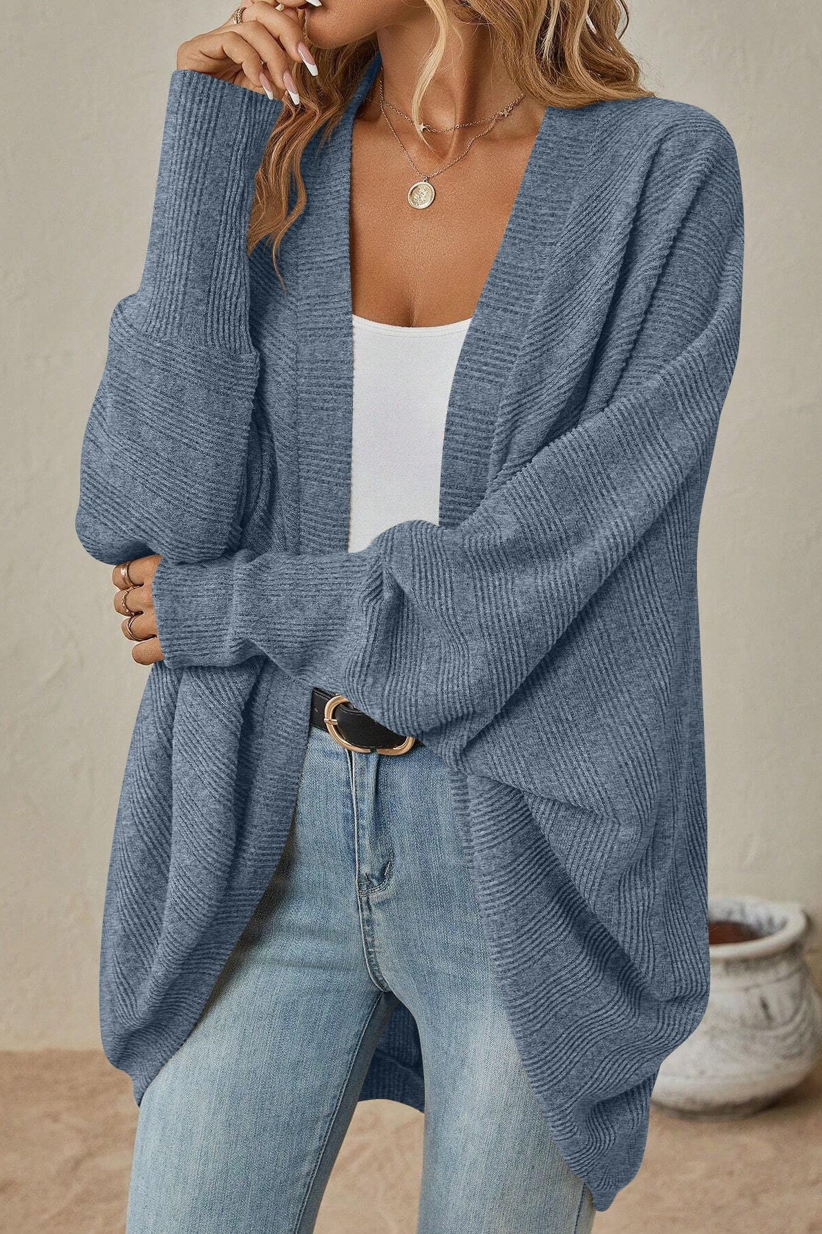 Solid Color Mid Length Cardigan