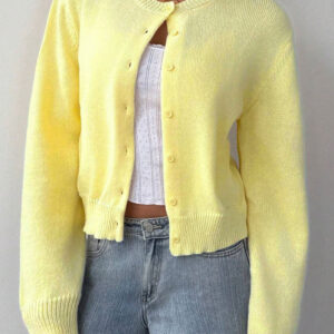 Lightweight Round Neck Button Cardigan