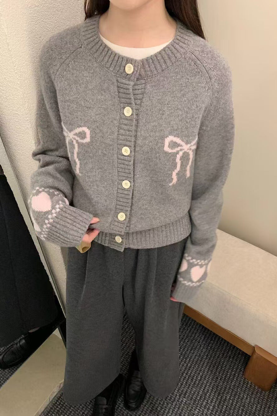 Relaxed Fit Bow Front Cardigan