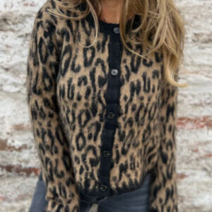 Soft Knit Cropped Leopard Cardigan