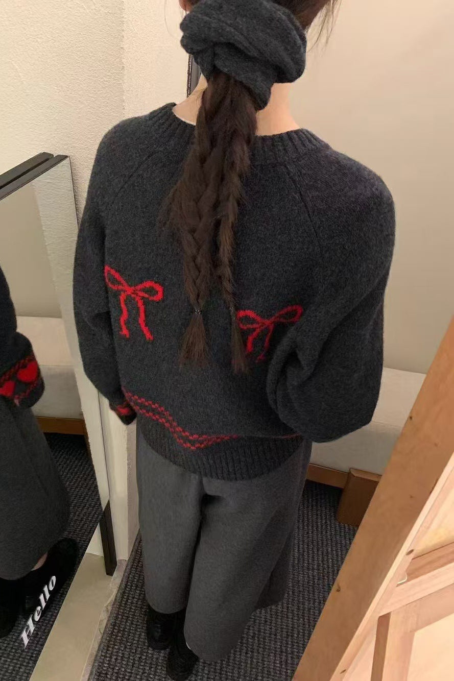 Relaxed Fit Bow Front Cardigan