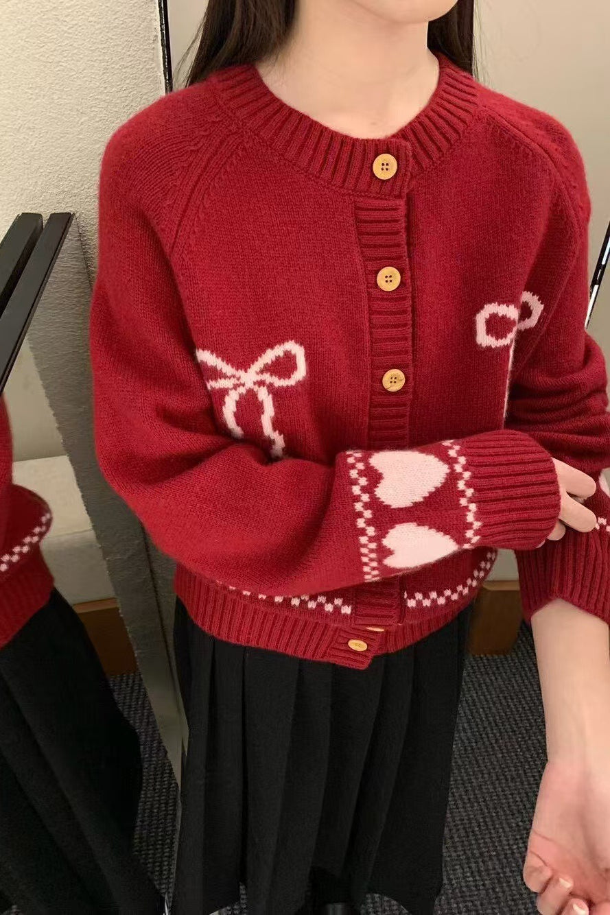 Relaxed Fit Bow Front Cardigan