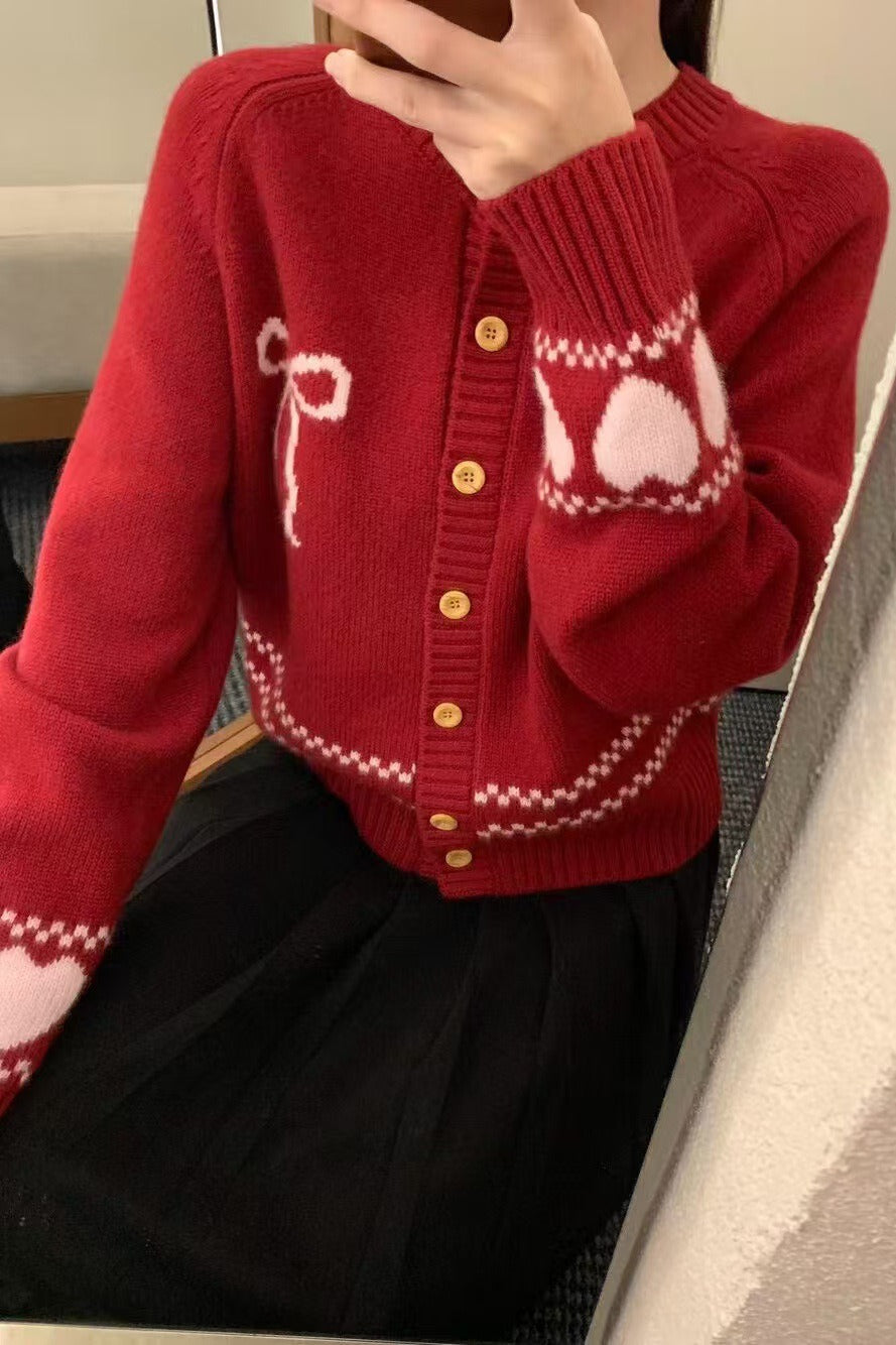 Relaxed Fit Bow Front Cardigan