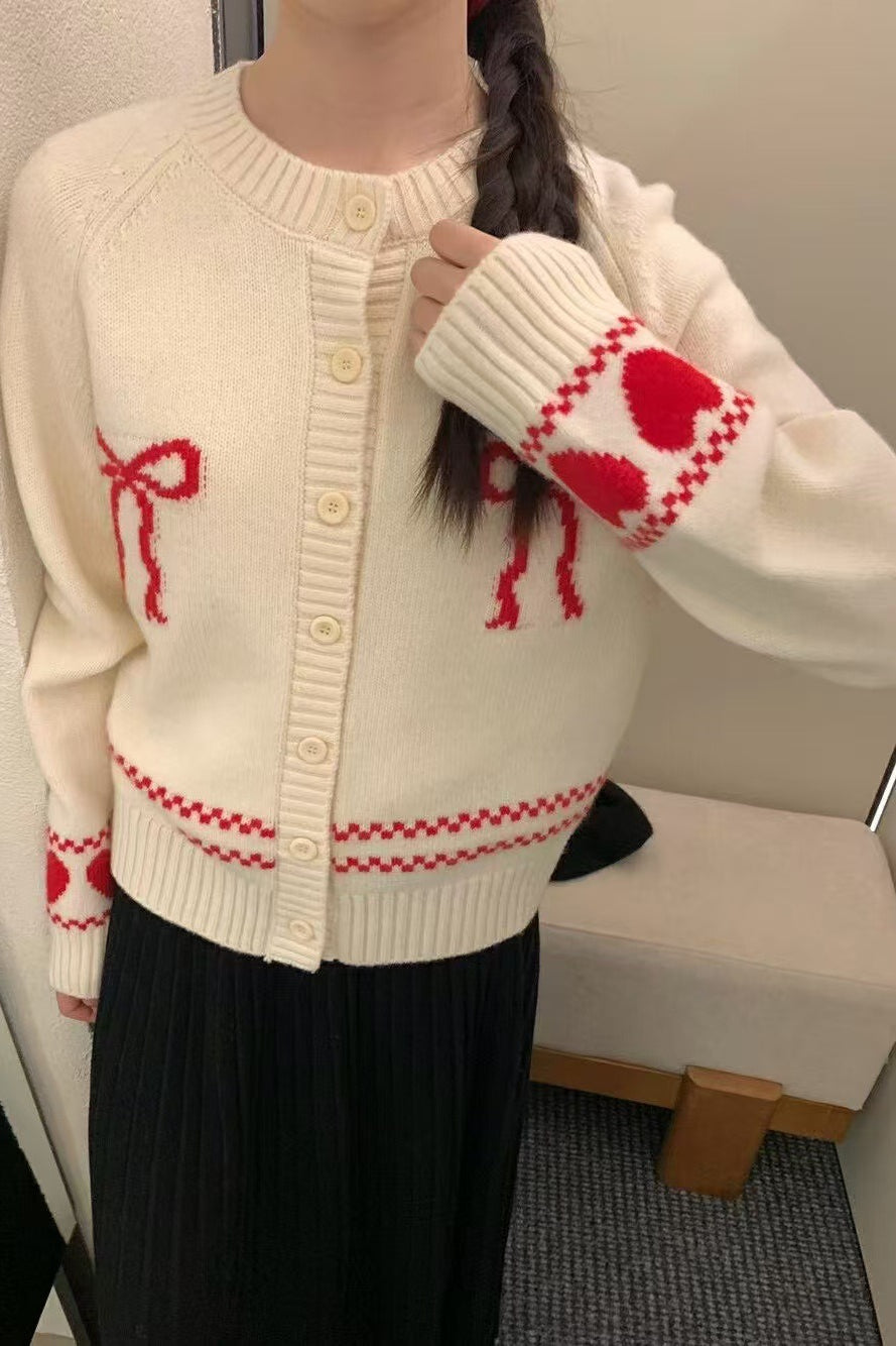 Relaxed Fit Bow Front Cardigan