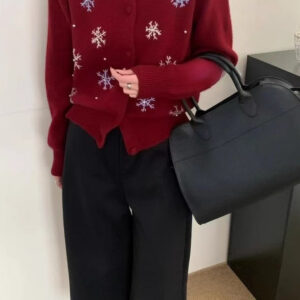 Snow Pattern Knit Cardigan