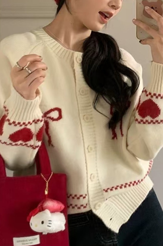 Relaxed Fit Bow Front Cardigan