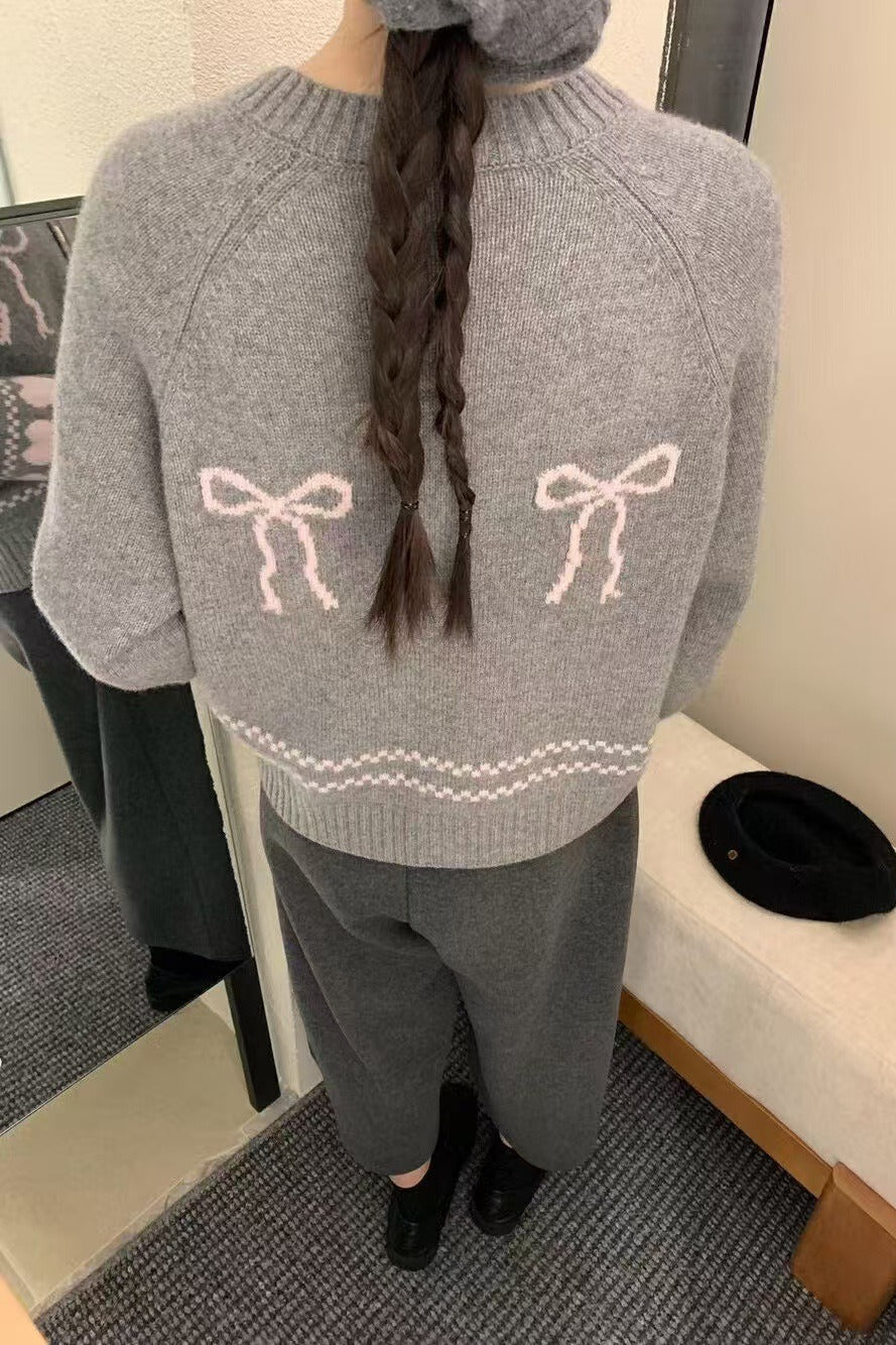 Relaxed Fit Bow Front Cardigan